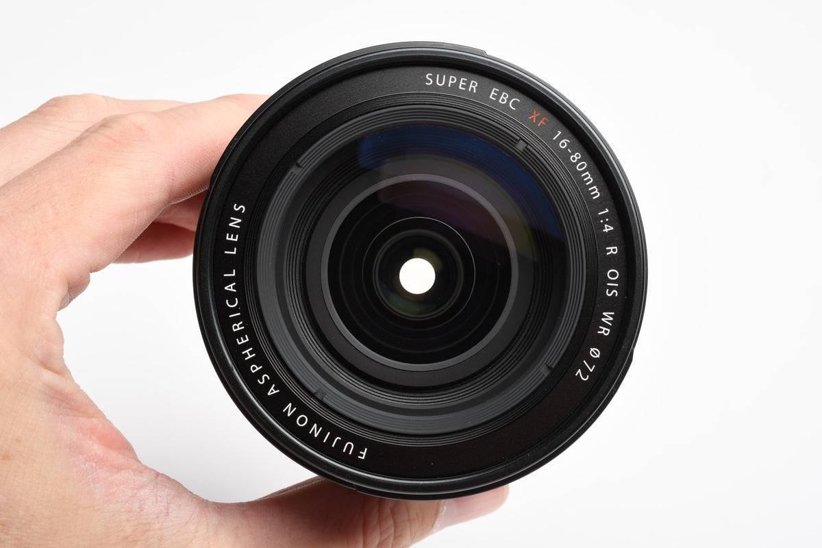 Fujifilm Super EBC XF 16-80mm f4 R OIS WR zoom lens, Hood+Caps, Mint-