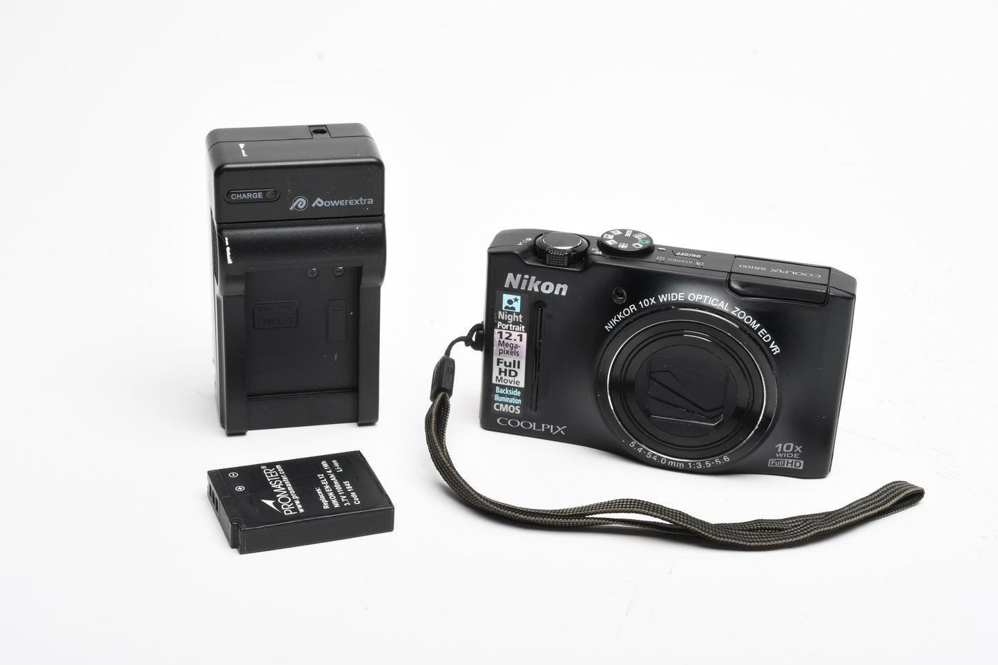 Nikon Coolpix S8100 12.1MP Digital Point&Shoot Camera, batt, charger, Good!