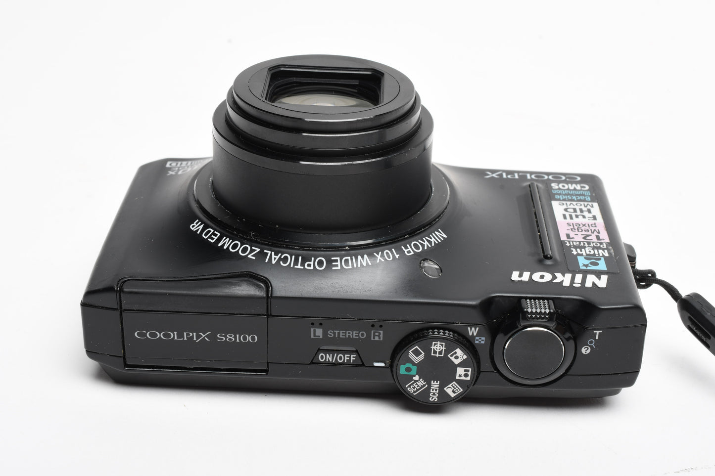 Nikon Coolpix S8100 12.1MP Digital Point&Shoot Camera, batt, charger, Good!