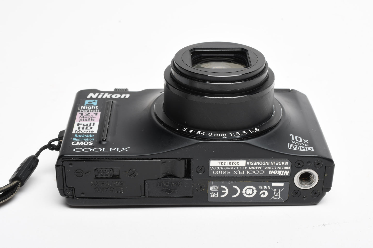 Nikon Coolpix S8100 12.1MP Digital Point&Shoot Camera, batt, charger, Good!