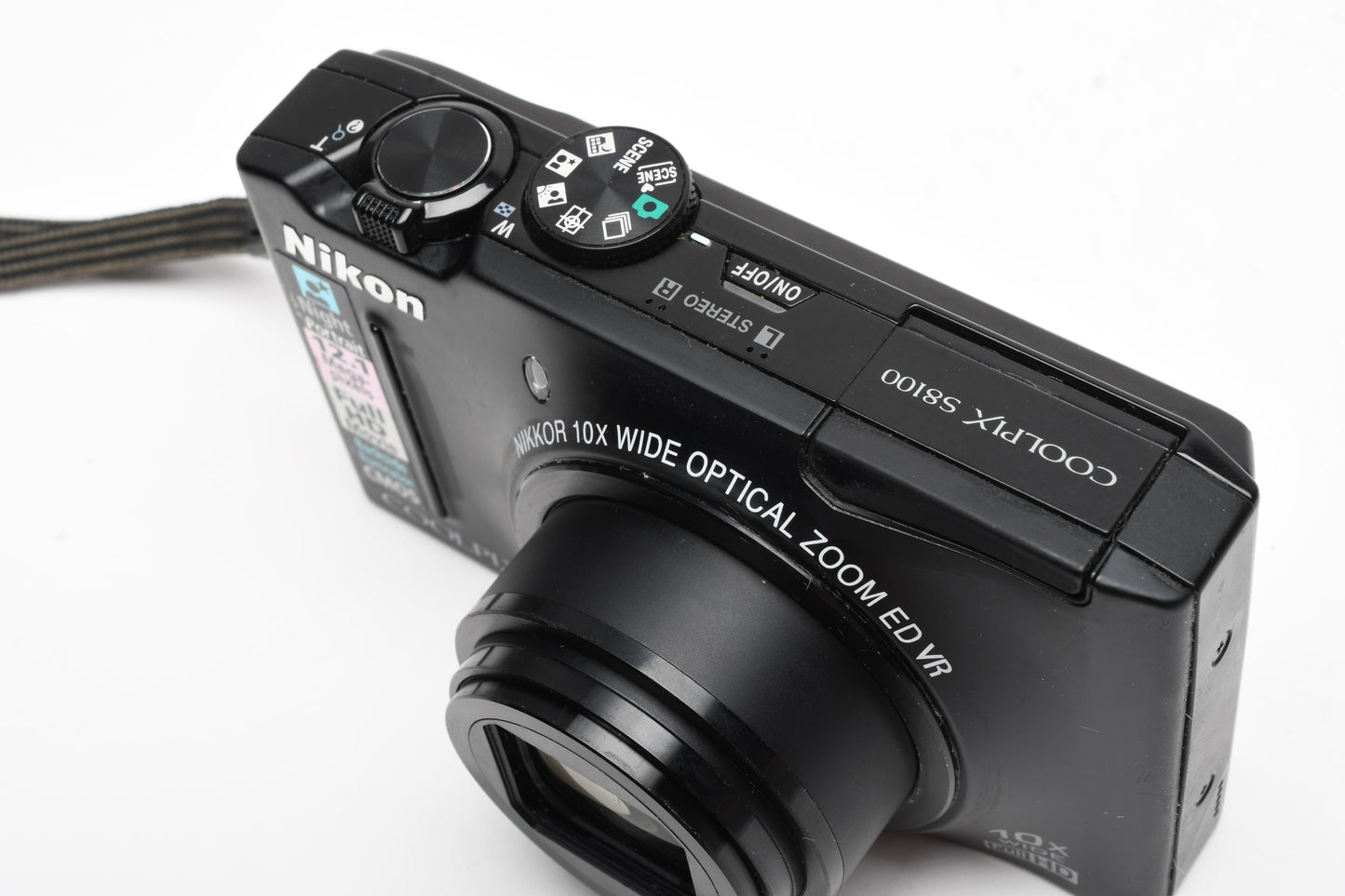 Nikon Coolpix S8100 12.1MP Digital Point&Shoot Camera, batt, charger, Good!
