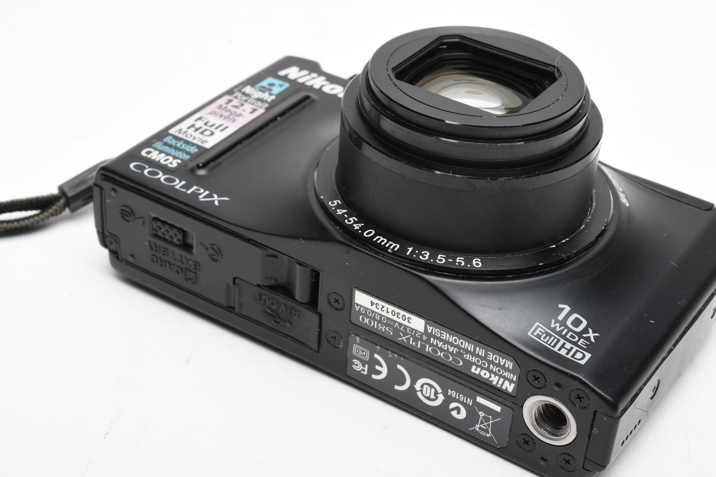 Nikon Coolpix S8100 12.1MP Digital Point&Shoot Camera, batt, charger, Good!