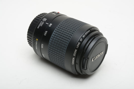 Canon EF 80-200mm F4.5-5.6 II zoom lens, caps, Nice & clean