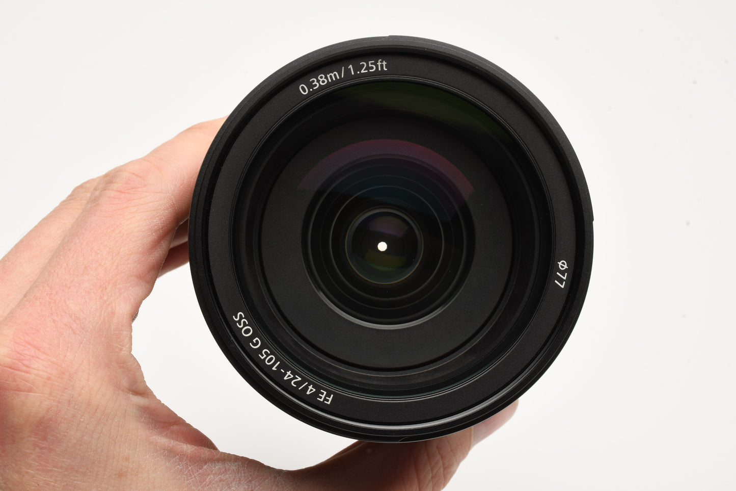 Sony FE 24-105mm f4 GM OSS zoom lens, hood, caps, Very clean & sharp