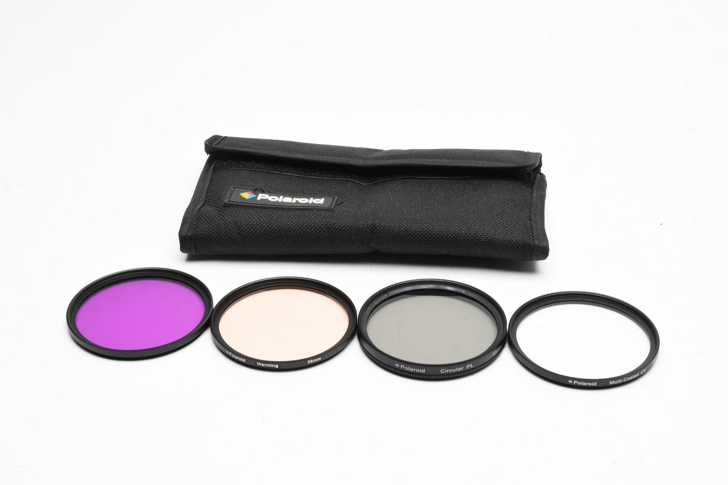 Polaroid 55mm Pro filter set X4 (UV, CPL, Warming and FLD) in pouch Mint-