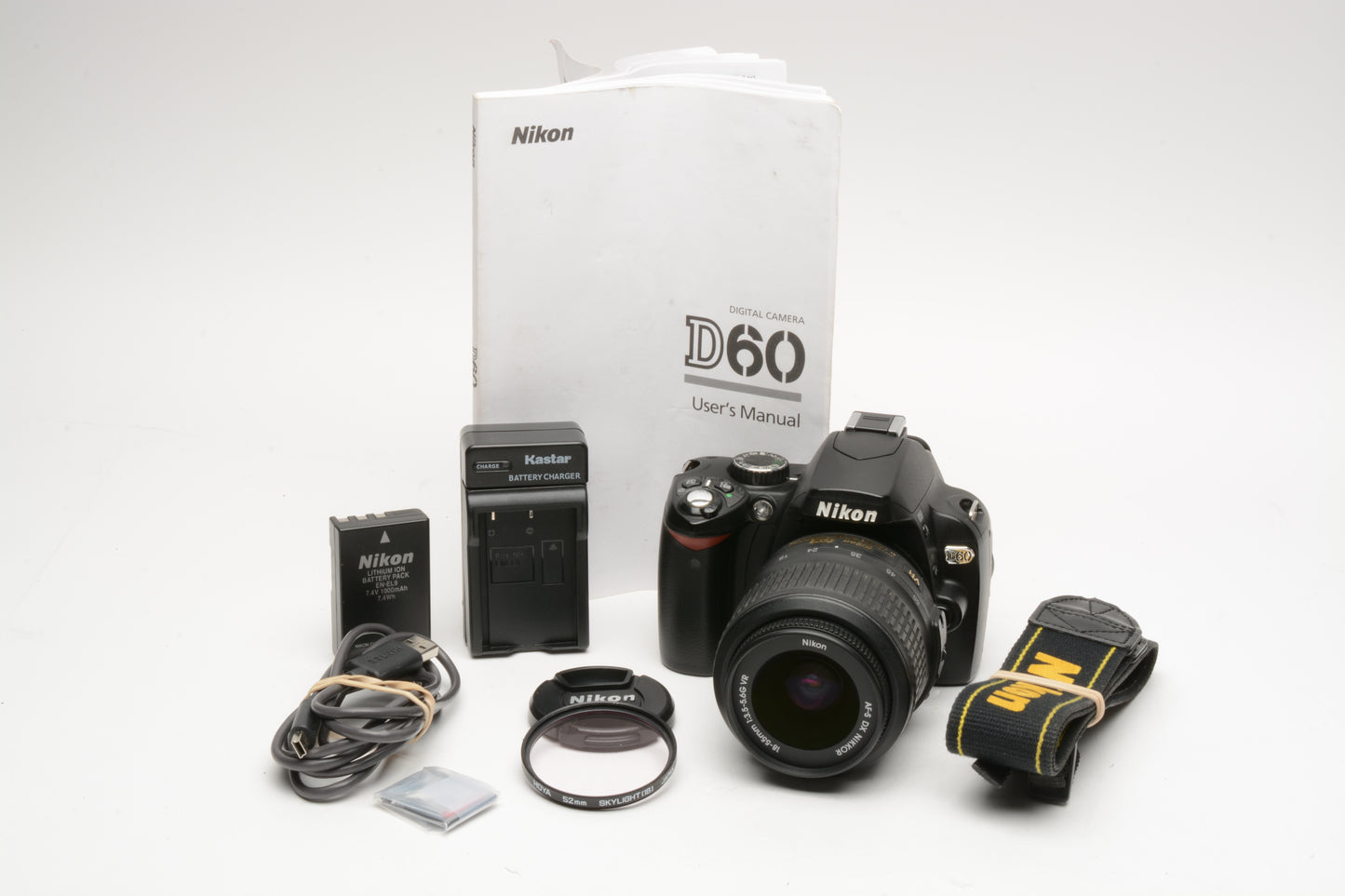 Nikon D60 10.2MP DSLR w/ 18-55mm VR, batt+charger+SD Only 3979 Acts!