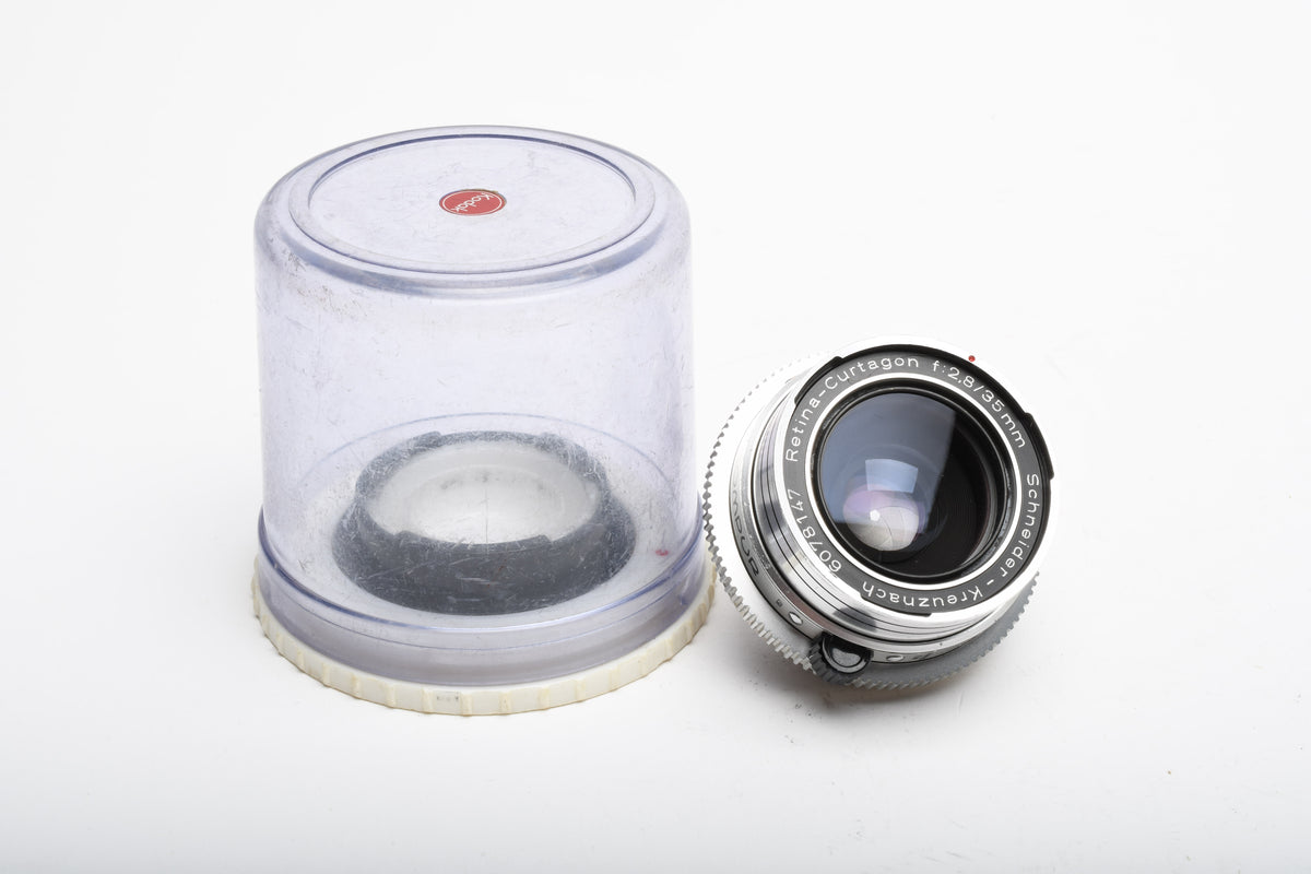 Kodak Schneider Retina Curtagon 35mm F2.8 Lens for Kodak Reflex w/jewel case, Nice!