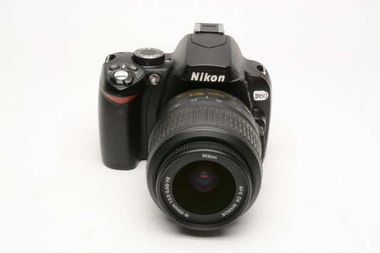 Nikon D60 10.2MP DSLR w/ 18-55mm VR, batt+charger+SD Only 3979 Acts!