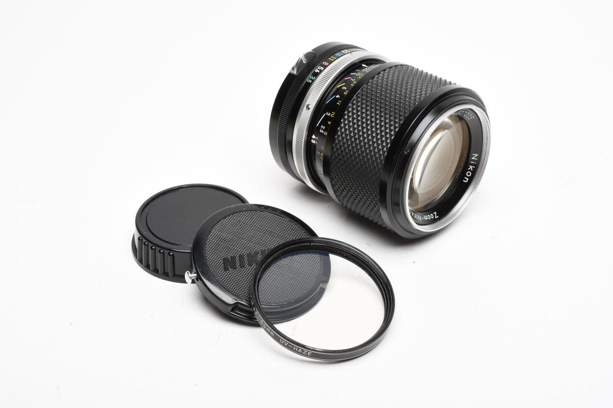 Nikon Zoom Nikkor 43-86mm f3.5 Non-Ai lens w/ UV filter and caps, Nice!