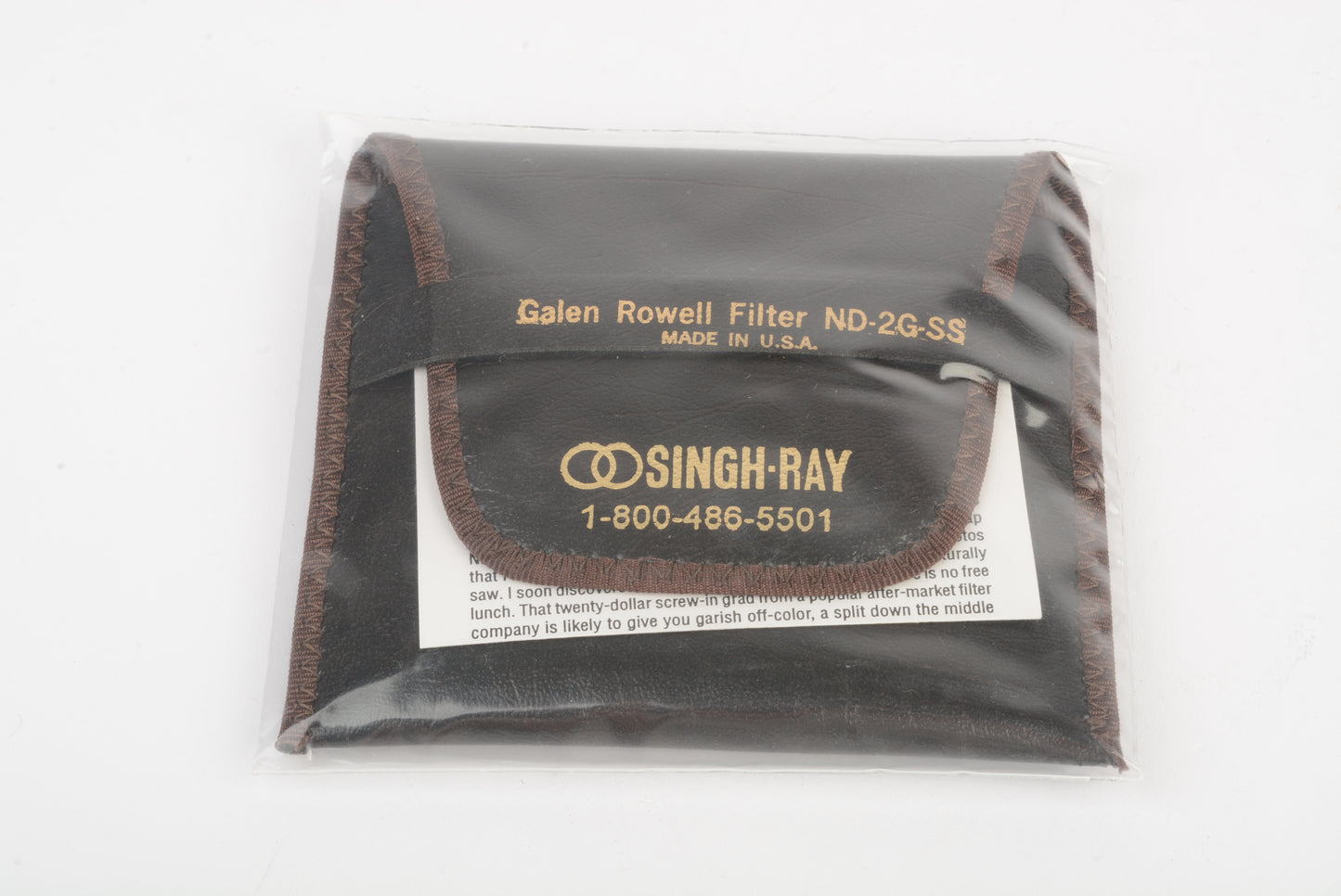 Singh Ray ~64x84mm Galen Rowell ND 2G SS filter in pouch, New