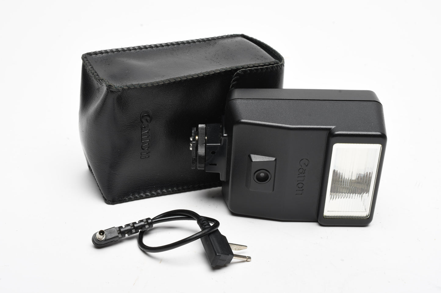 Canon 155A Speedlite flash, Tested, Great, w/Case + Sync cord