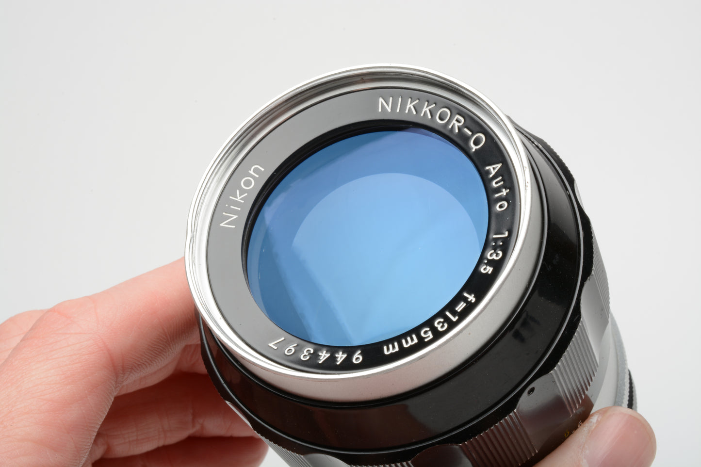 Nikon Nikkor-Q 135mm f3.5 Non-AI Portrait lens, caps, clean and sharp