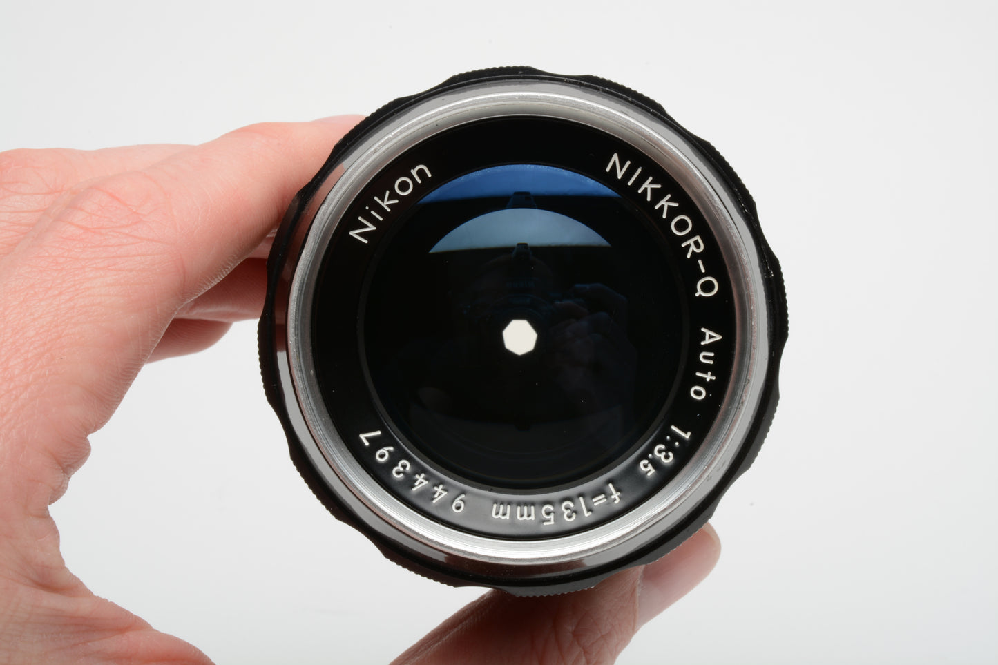 Nikon Nikkor-Q 135mm f3.5 Non-AI Portrait lens, caps, clean and sharp