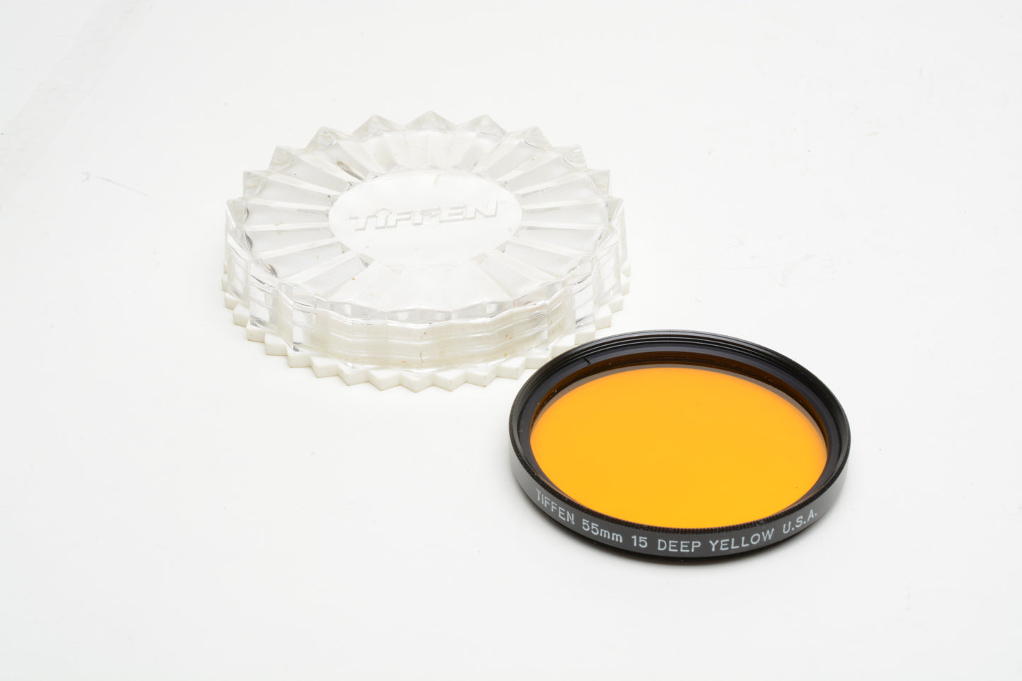 Tiffen 55mm #15 deep yellow filter in jewel case, very clean