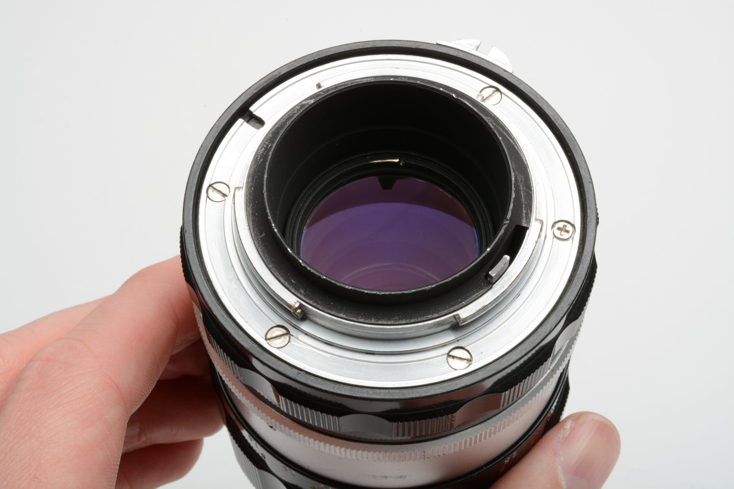 Nikon Nikkor-Q 135mm f3.5 Non-AI Portrait lens, caps, clean and sharp