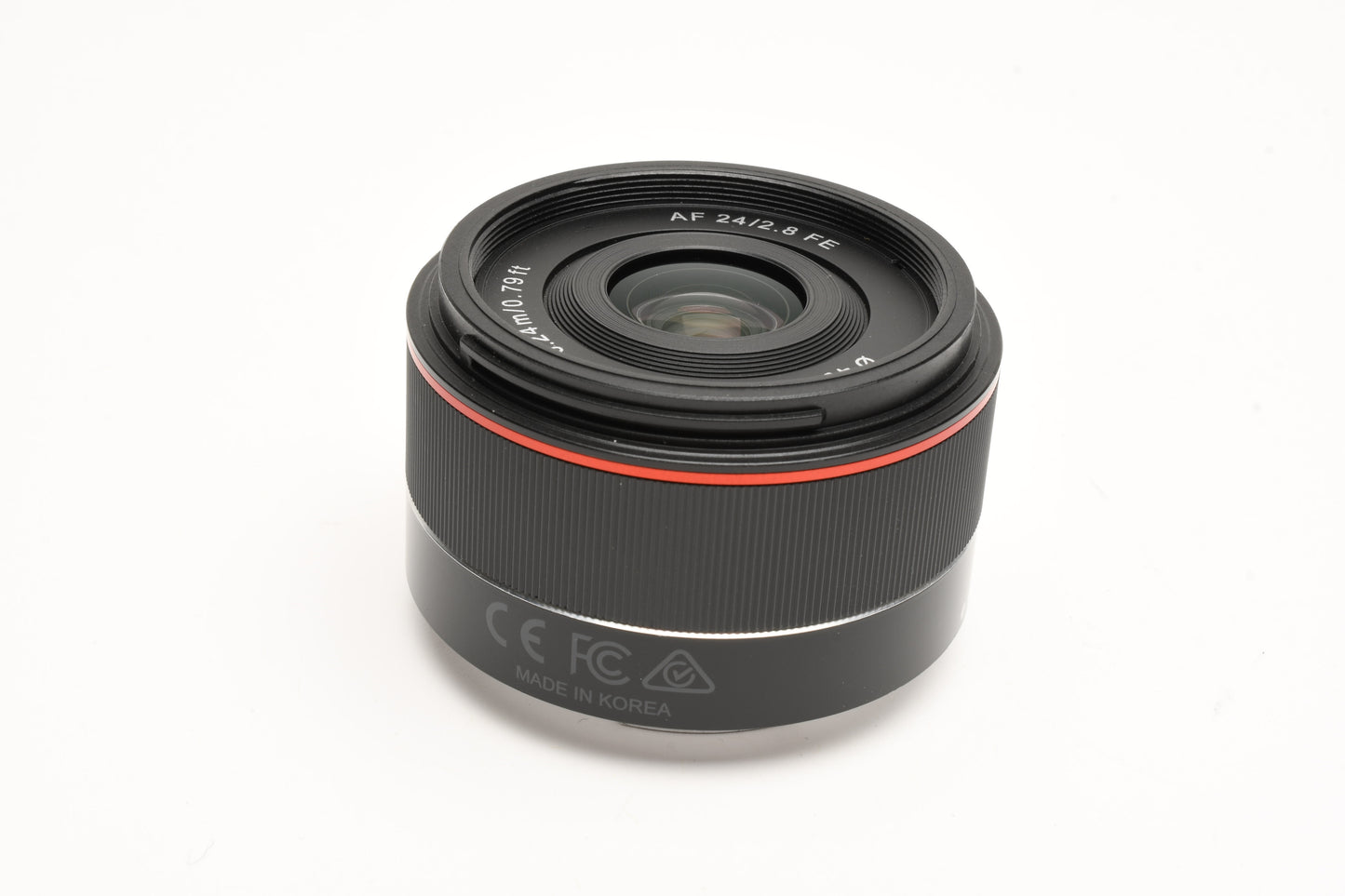 Samyang AF 24mm f2.8 FE Lens for Sony E Mount, Case, hood, caps, Mint-