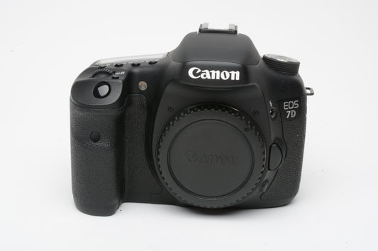 Canon EOS 7D 18MP DSLR body, Grip, 2batts, charger, CF, Only 1482 Acts!