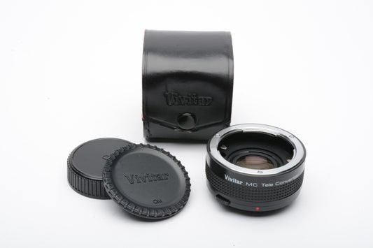 Vivitar 2x Tele Converter MC for Olympus OM Mount 2x-21, caps + case