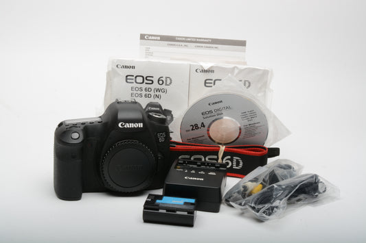 Canon EOS 6D Body w/Battery, charger, manuals, USA Version, Only 8656 Acts!