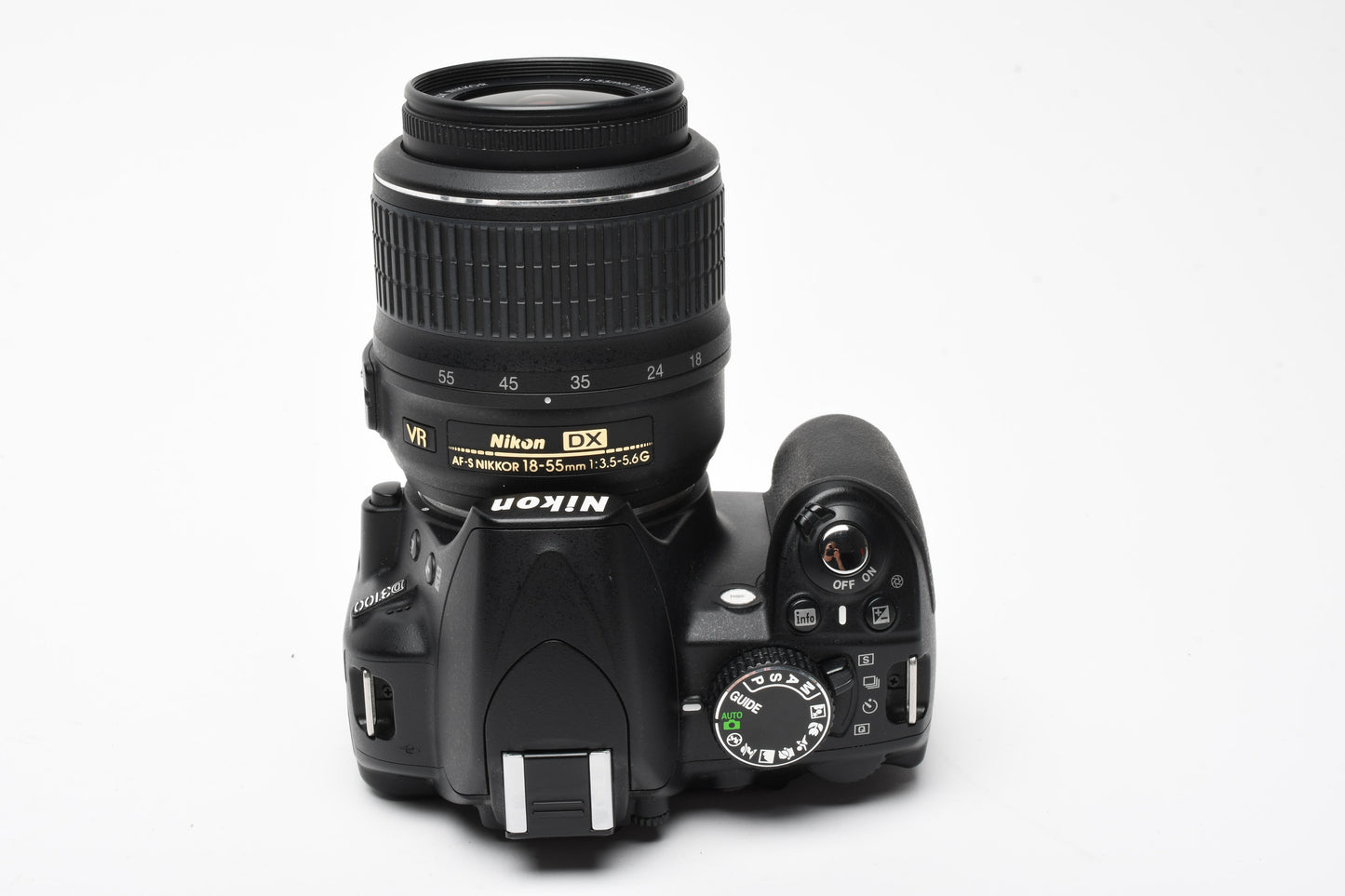 Nikon D3100 DSLR w/Nikkor AFS 18-55mm f3.5-5.6G VR, batt+charger 7613 Acts
