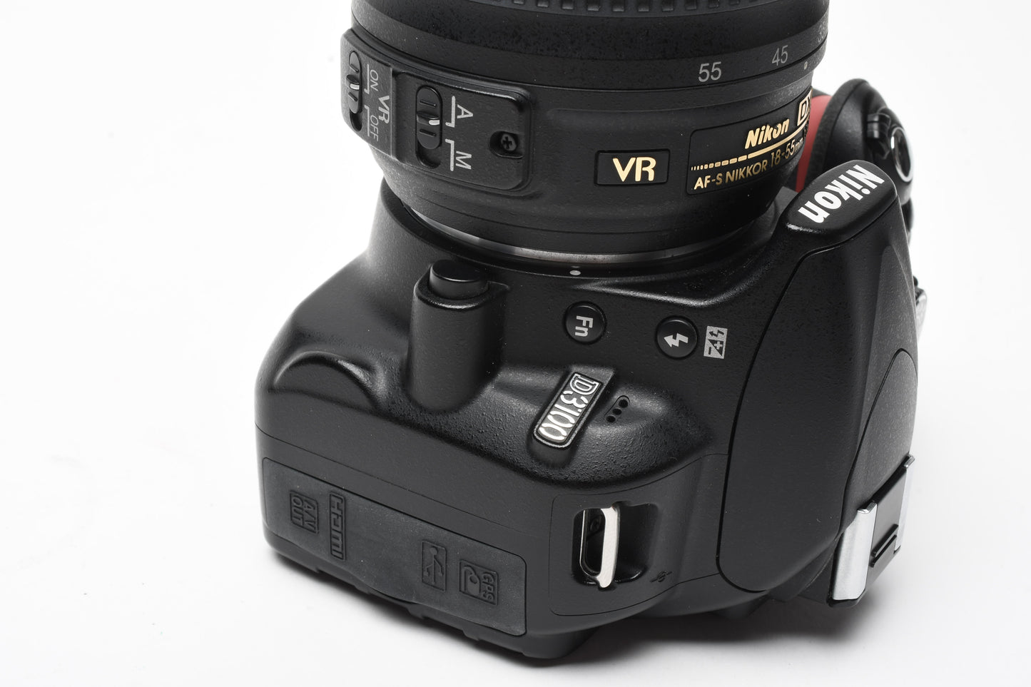 Nikon D3100 DSLR w/Nikkor AFS 18-55mm f3.5-5.6G VR, batt+charger 7613 Acts