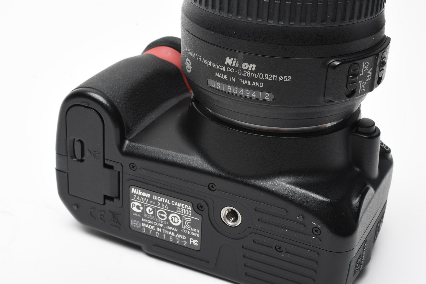 Nikon D3100 DSLR w/Nikkor AFS 18-55mm f3.5-5.6G VR, batt+charger 7613 Acts
