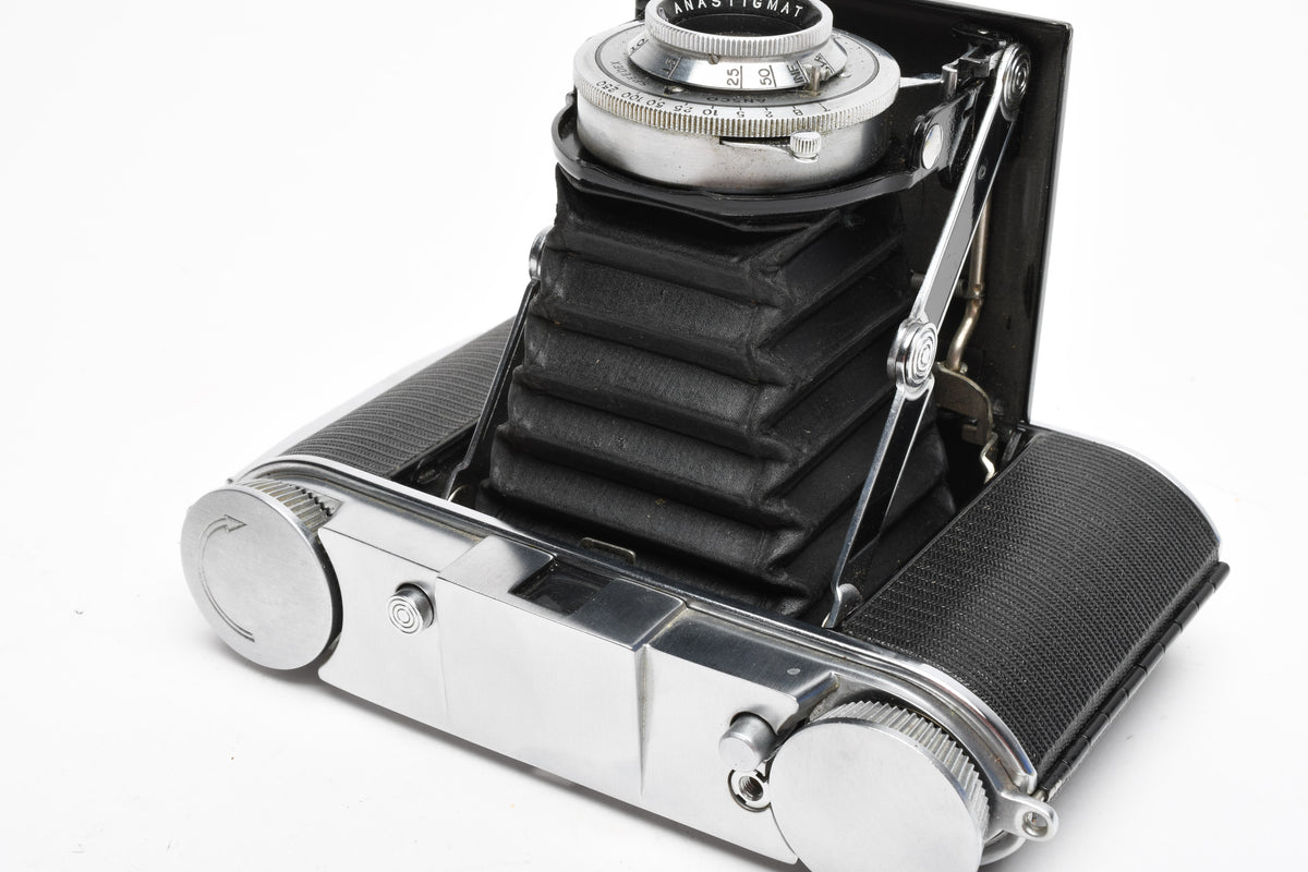 Ansco Speedex Folding Camera 90mm F4.5 Lens w/ Leather Case, Vintage, Read*