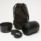 Nikon AFS Nikkor 55-200mm F4-5.6G ED DX VR zoom lens, caps, hood, pouch, Mint-