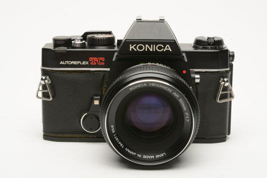 Konica Autoreflex TC 35mm SLR w/50mm f1.7 lens, new seals, tested, works great