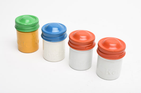 4x Kodak vintage metal film canisters for 35mm film, clean (assortment)