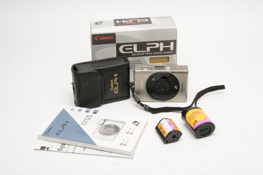 Canon Elph IX-240 APS Camera, w/case, strap, manuals, box + 1X roll film
