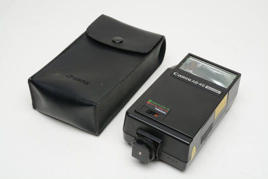 Canon AB-46 automatic flash, pouch, tested, clean, great