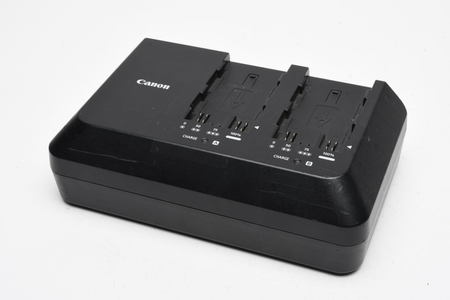Canon CG-A10 dual battery charger w/ 2X BP-A30 batteries + power cord, great