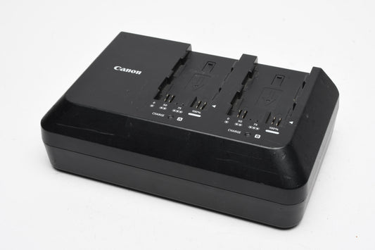 Canon CG-A10 dual battery charger w/ 2X BP-A30 batteries + power cord, great