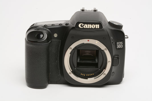 Canon EOS 30D DSLR Body, batt+charger+2Gb CF card+manual+strap, tested, Box