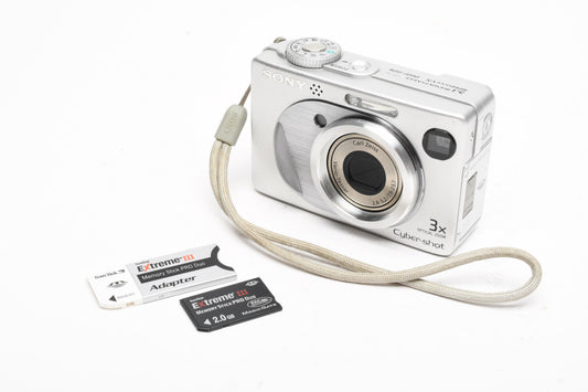 Sony DSC-W1 5.1MP Digital Point&Shoot camera, Zeiss lens, Card, Tested, Great