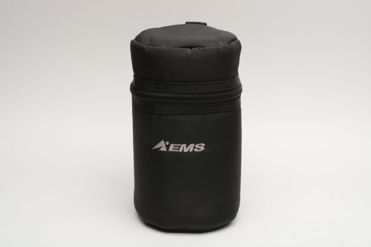 EMS padded lens case ~8x4.5" lens case (Black) w/Velcro belt back