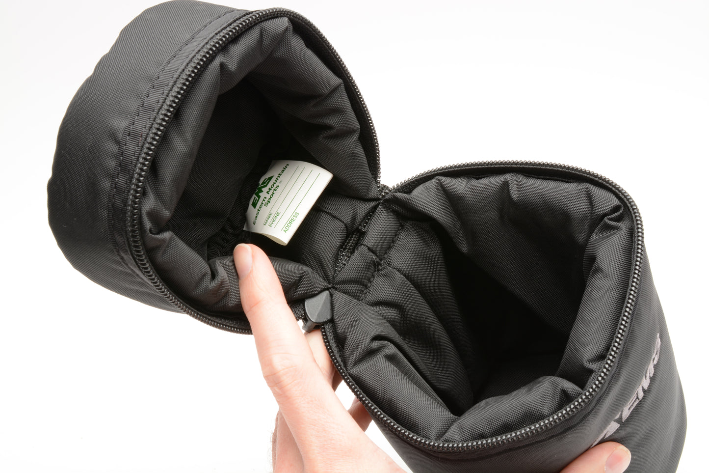 EMS padded lens case ~8x4.5" lens case (Black) w/Velcro belt back