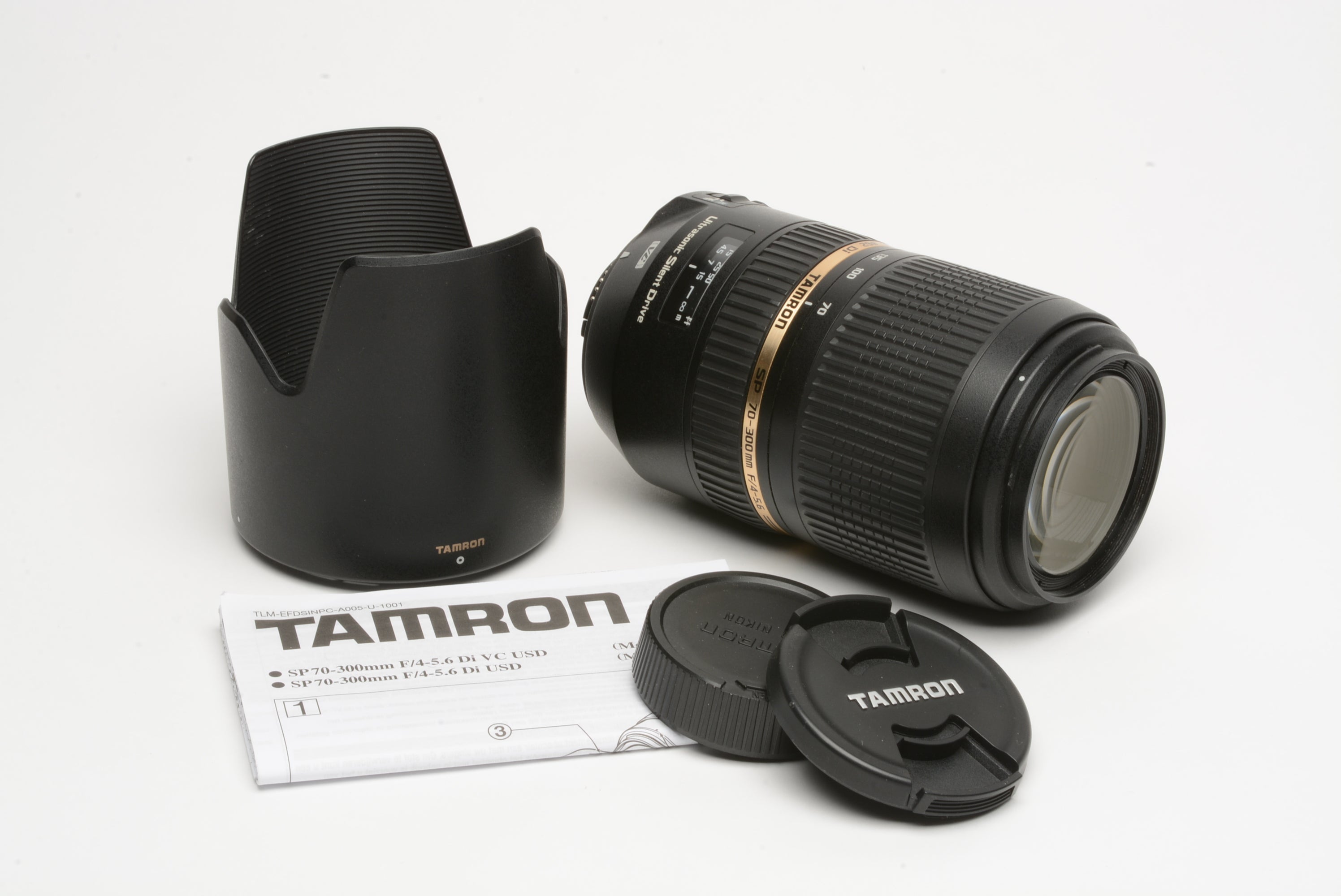 Tamron AF 70-300mm f4-5.6 SP Di zoom lens for Nikon AF A005, hood+