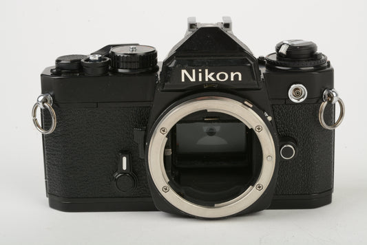 Nikon FE black 35mm Body, New seals, strap, very nice & clean