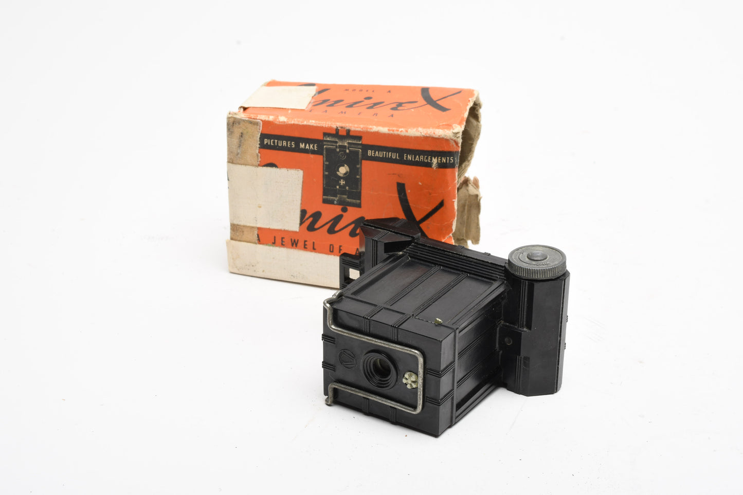 Univex Model A vintage miniature camera in rough box