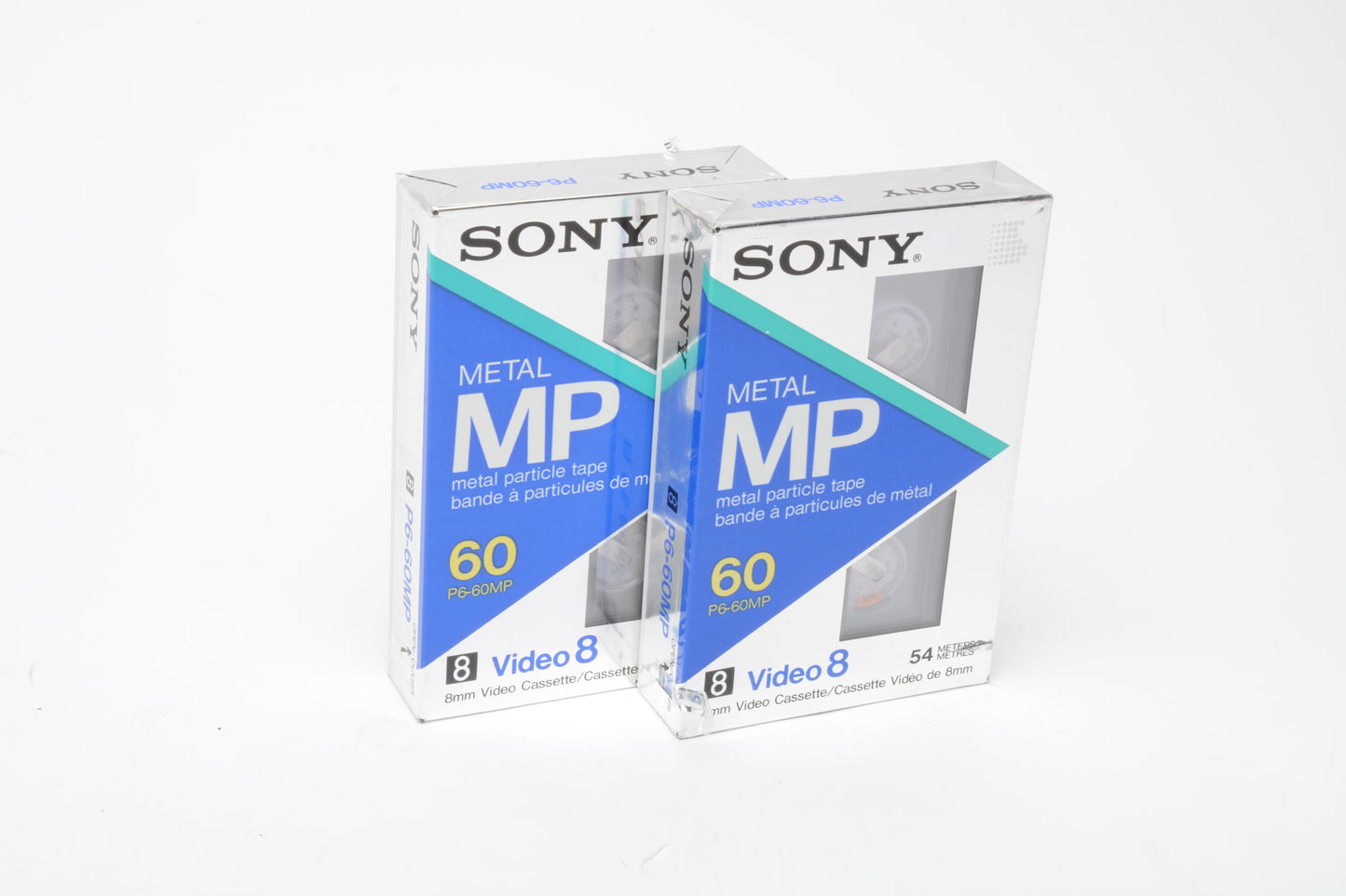 2X Sony 8mm P6-60MP Video 8 tape