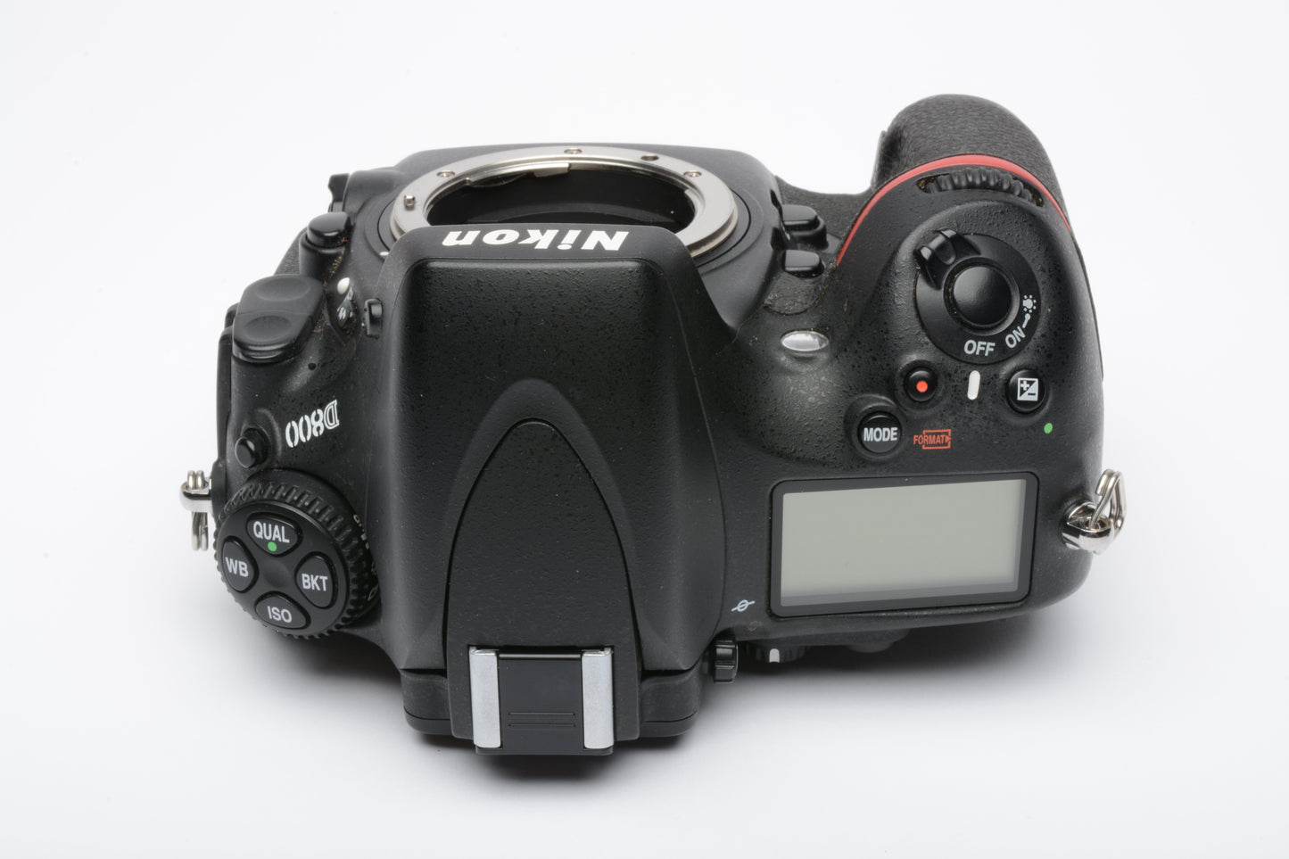 Nikon D800 DSLR body, USA version, batt+charger+USB, only 36K Acts!