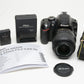 Nikon D3200 DSLR w/18-55mm f3.5-5.6G VR zoom, batt+charger+strap+manual 34K Acts