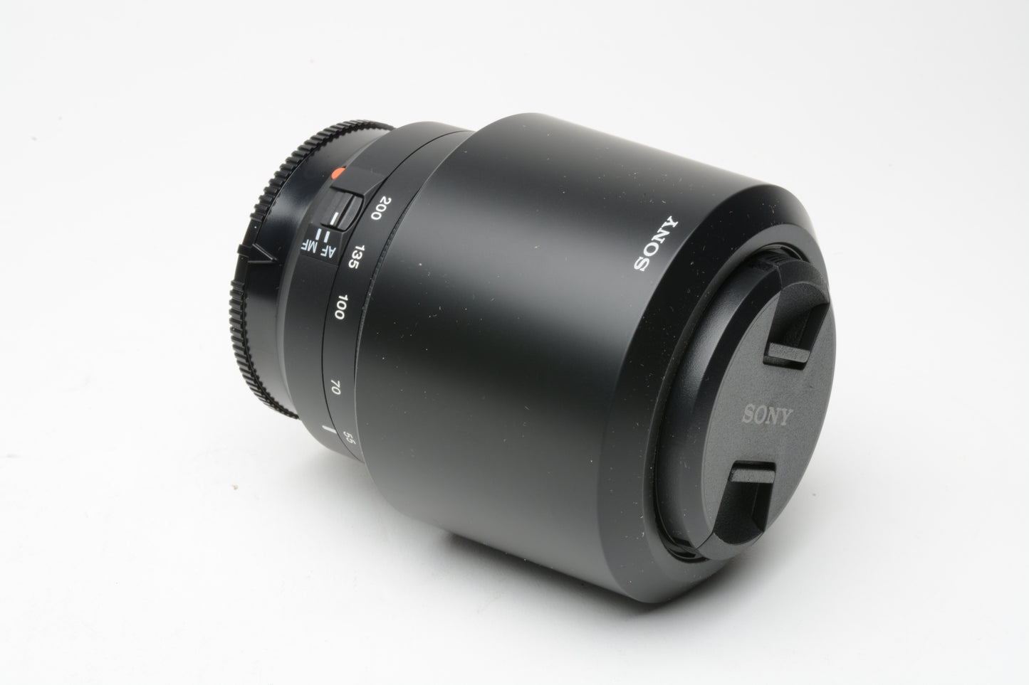 Sony AF 55-200mm f4-5.6 DT SAM V2 lens, caps, hood