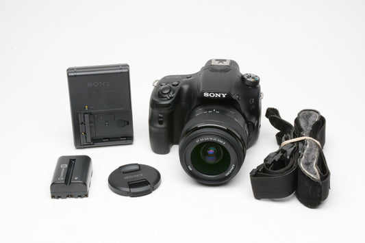 Sony A58 DSLR w/18-55mm f3.5-5.6 SAM II lens, batt+charger ONLY 8 Acts!