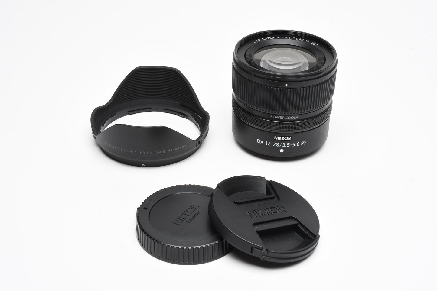 Nikon Nikkor DX 12-28mm f3.5-5.6 PZ zoom lens, Hood, Caps, Mint-