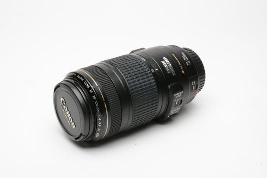 Canon EF 70-300mm f4-5.6 IS USM zoom lens, caps, Mint-