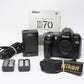 Nikon D70 DSLR body w/2batts, charger, strap, book, 33K Acts