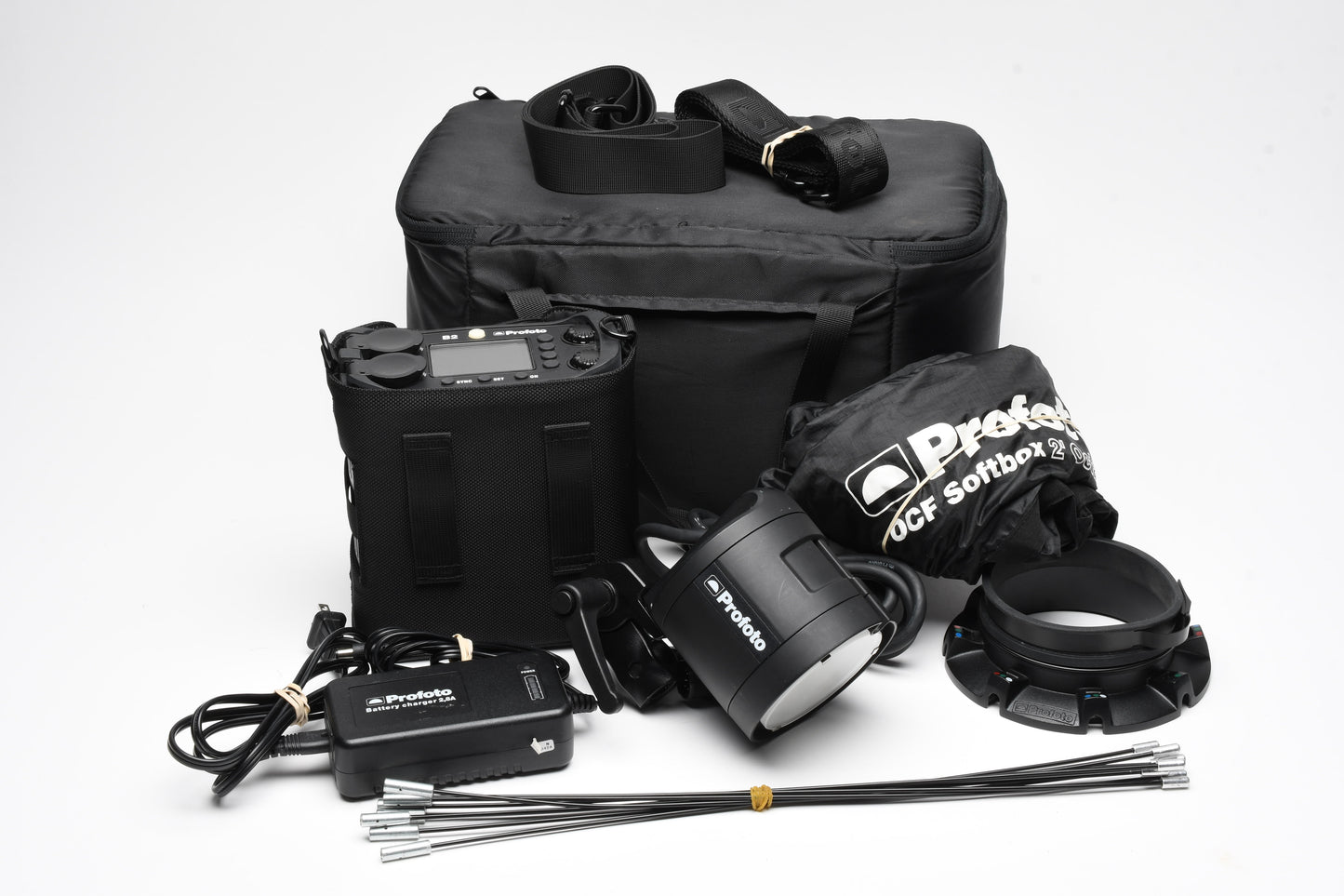 Profoto B2 250W Air TTL To-Go Flashlight Kit, w/Octobox, case, batt+charger++